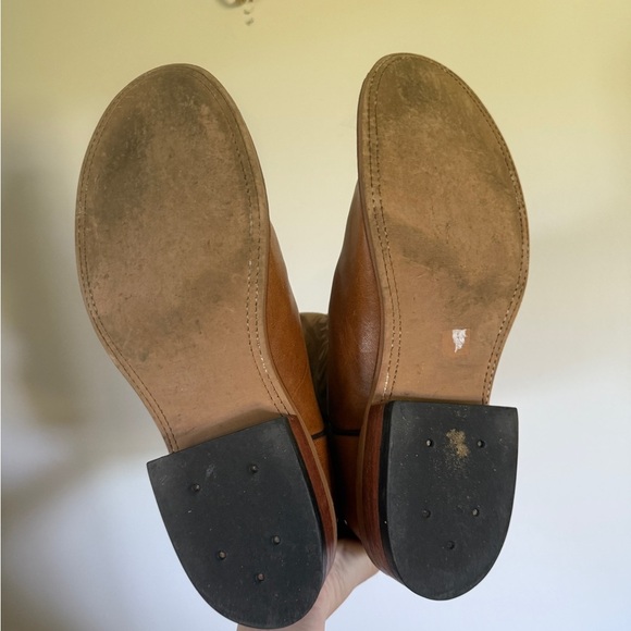 Anderson Bean size 10.5D Round Toe Tan Leather Cowboy Boots - Picture 4 of 4